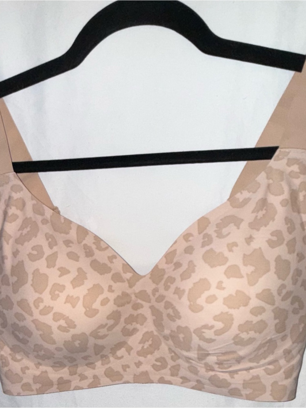 Seamless Nude Leopard Print Jelly Wireless Bra